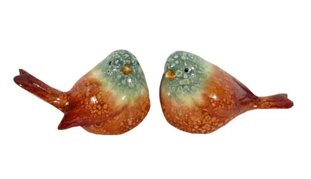Orange ceramic birds Set of 2