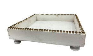 Square Wood Tray White