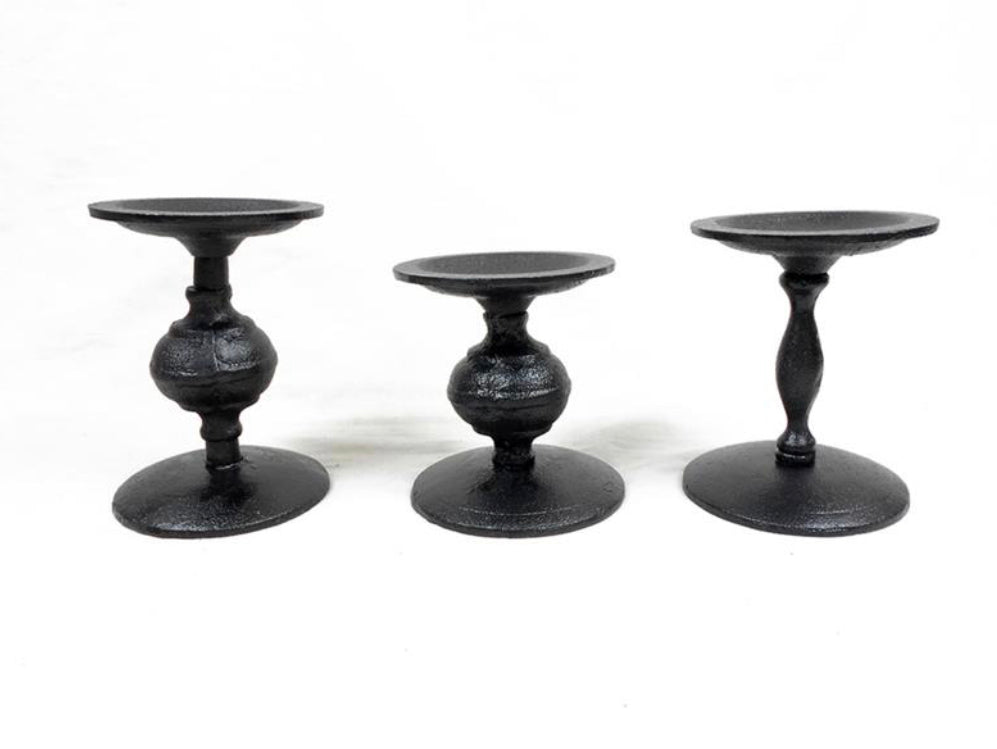 Cast Iron Candle Holders Set of 3