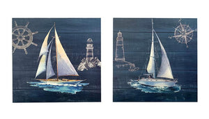 Sail boat Wall Art Set of 2