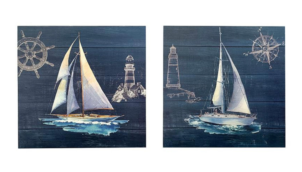 Sail boat Wall Art Set of 2