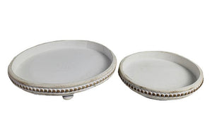 Round Wood Trays Set of 2