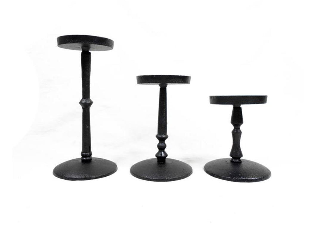 Cast Iron Candle Sticks Set of 3