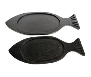 Wood Fish Plates Set of 2