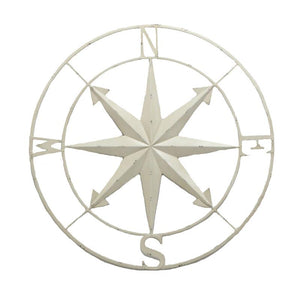 Large White Wall Compass