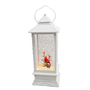 Cardinal Lantern style Snow Globe LED