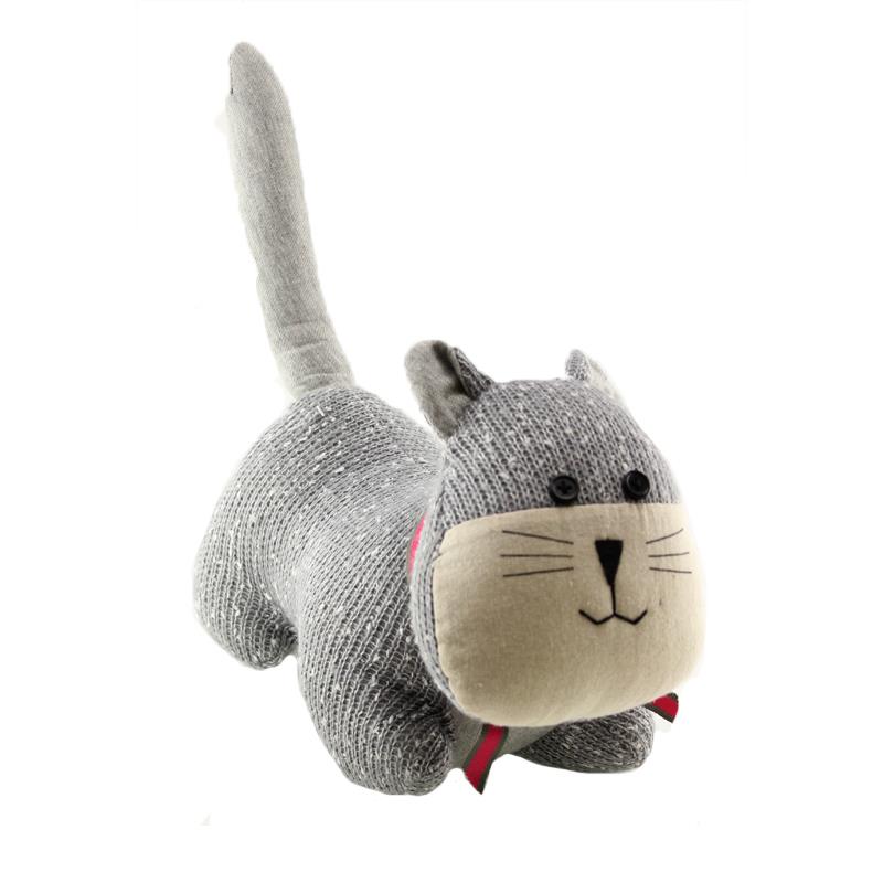 Grey Cat Doorstop