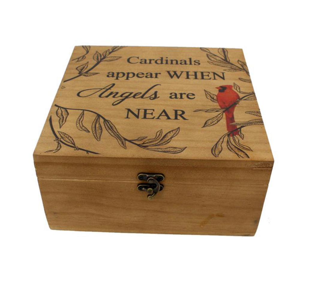 Wooden Cardinal Memory Box