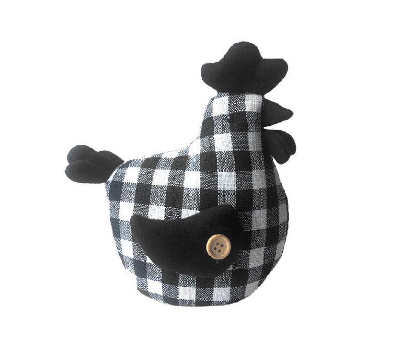 Small plaid farmhouse hen