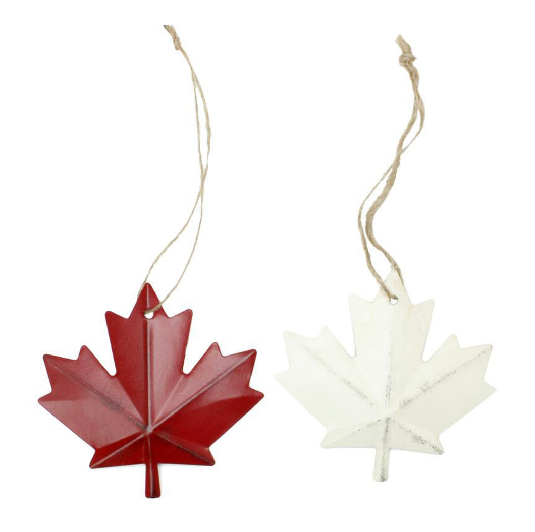 Set of 2 Maple Leaf Tree Ornaments