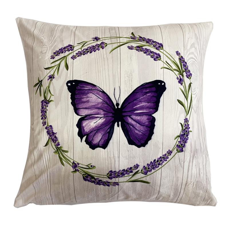 Purple Butterfly Pillow Blue Bird Decor