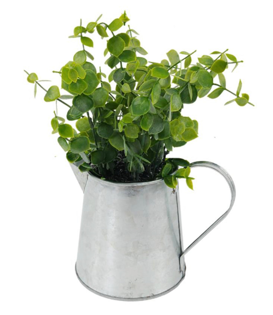 Faux Plant in Watering Can