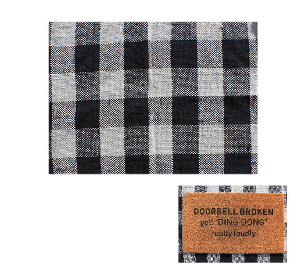 Black Plaid Layering Mat
