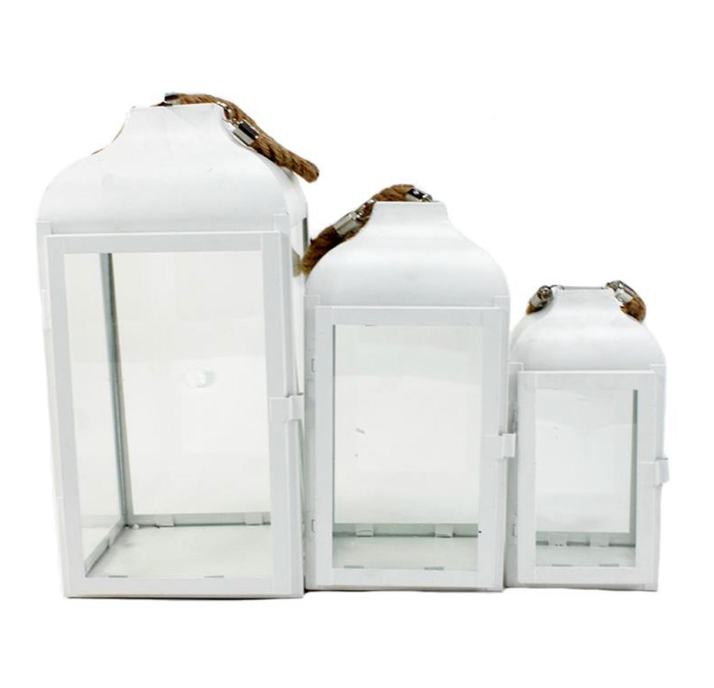 Set of 3 White Lanterns