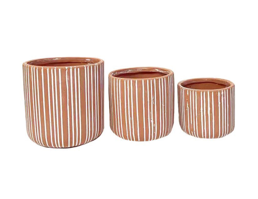 Set of 3 Terra Cotta Planters