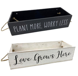 Set of 2 Wooden Plant Boxes