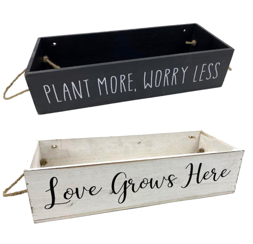 Set of 2 Wooden Plant Boxes