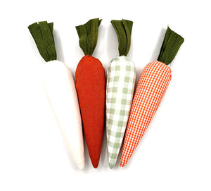 Set of 4 decorative fabric carrots