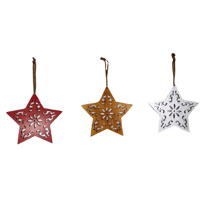 Set of 3 Hanging Star Decor