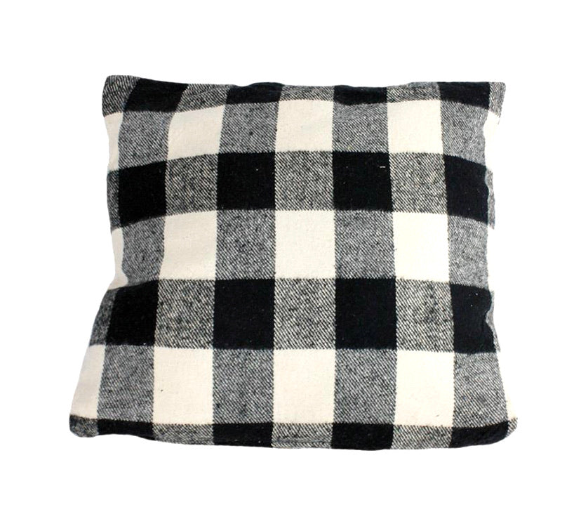 Black and White Plaid Pillow
