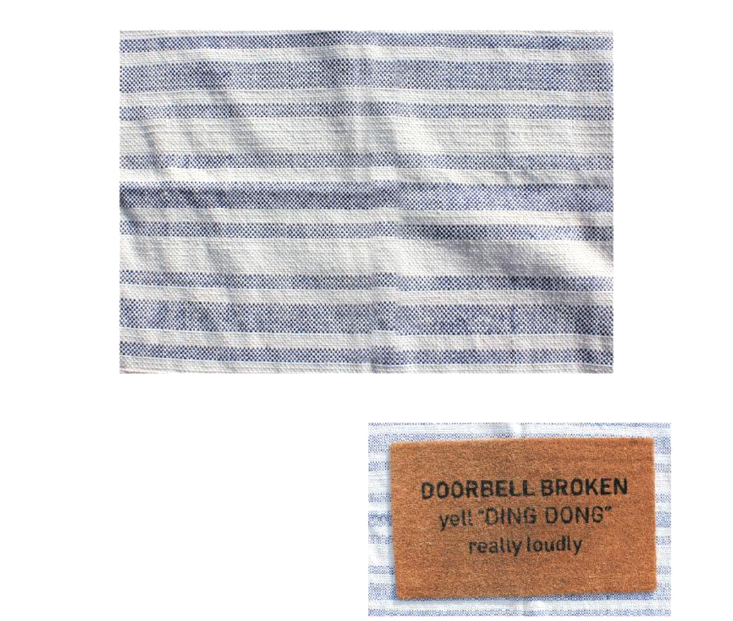 Blue and white Stripe Layering Mat