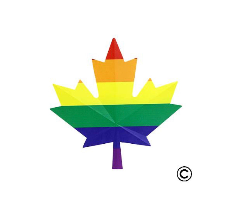 Metal Rainbow Maple Leaf