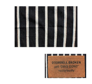 Black and White Stripe Layering Mat