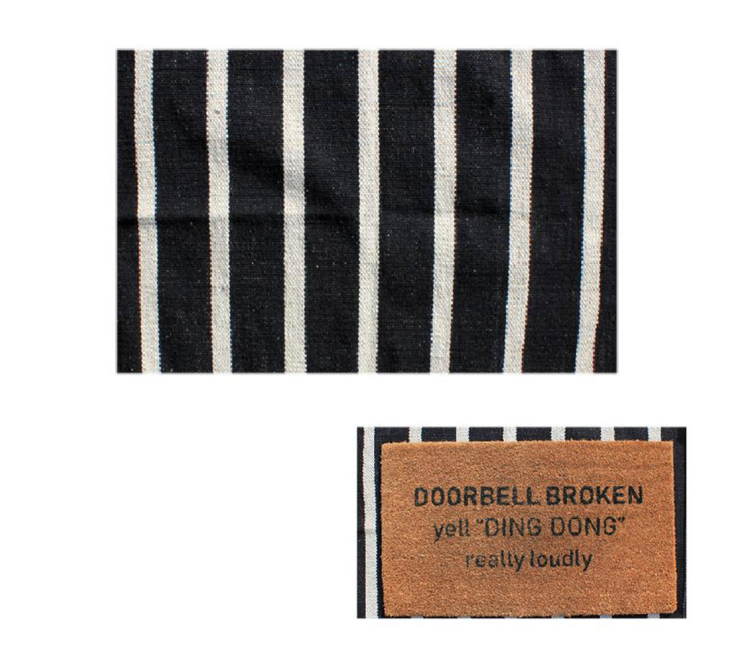 Black and White Stripe Layering Mat
