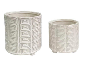 Set of 2 White Planters