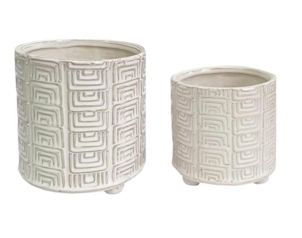 Set of 2 White Planters
