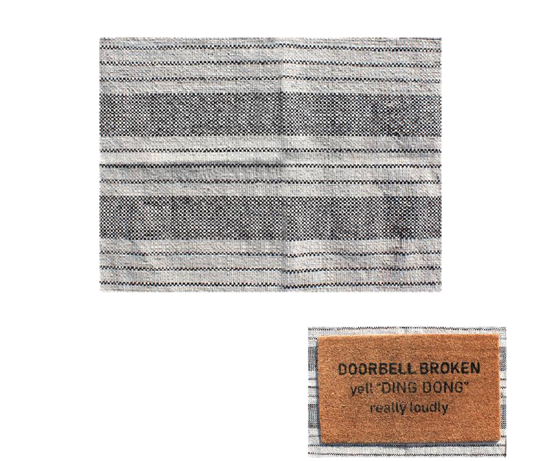 Grey Stripe Layering Accent Mat