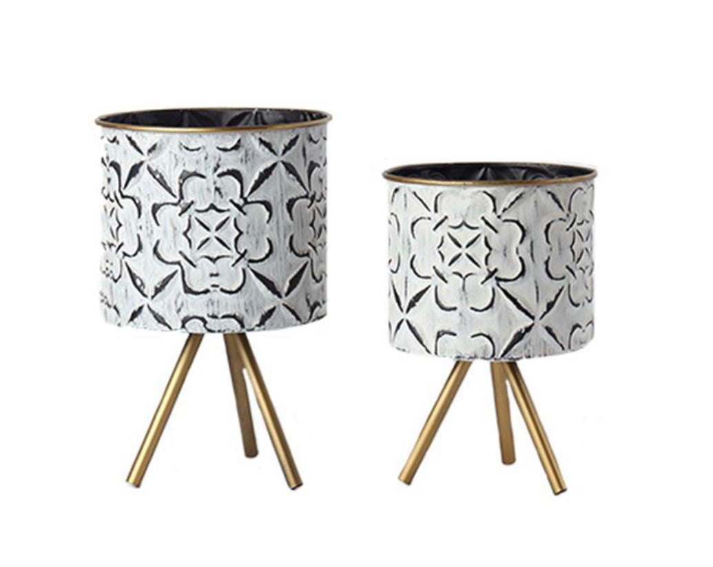 Set of 2 Metal Planters