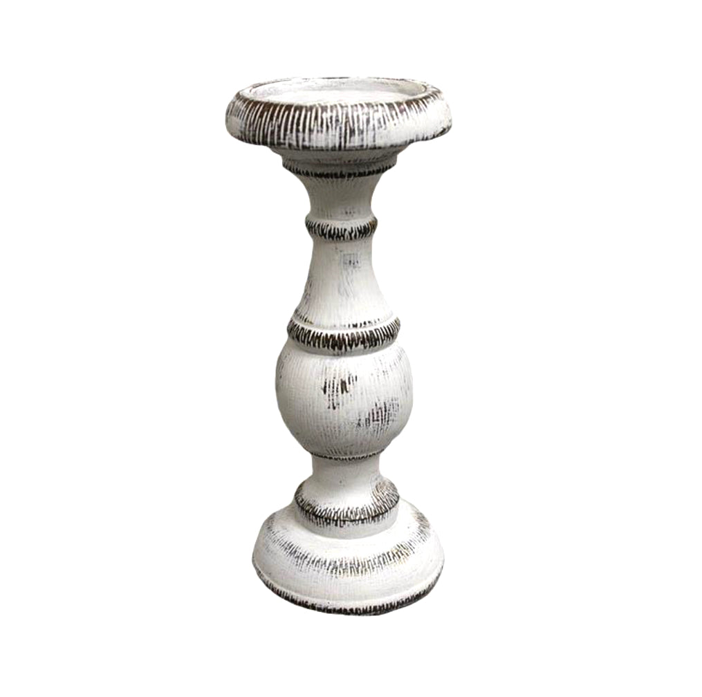 Rustic White Candle Holder