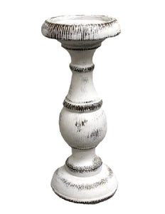 Rustic White Candle Holder