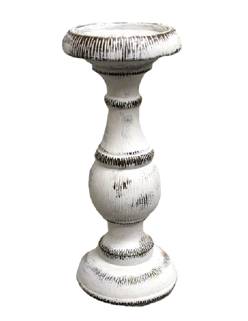Rustic White Candle Holder