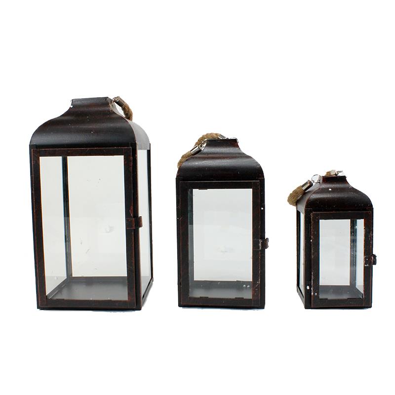 Set of 3 Bronze Lanterns